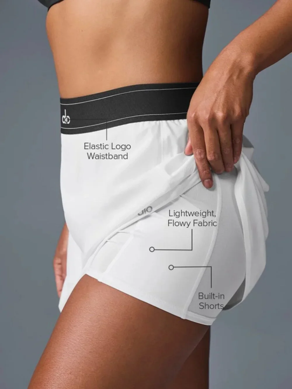 🤍NWT ALO Yoga Match Point Tennis Skirt White🎾Built-In Shorts